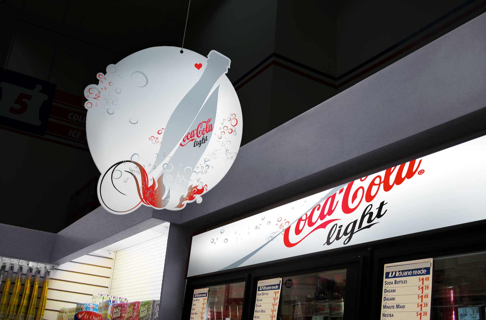 Coca-Cola Light ceiling dangler